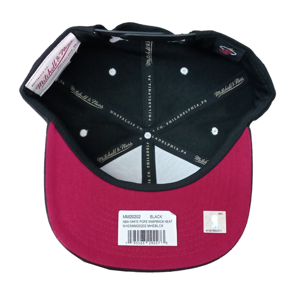 Gorra Mitchell & Ness Miami Heat Negro-Blanco MM20202