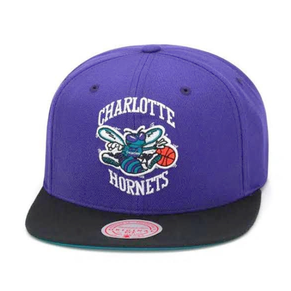 GORRA MITCHELL & NESS SNAPBACK CHARLOTTE HORNETS MORADA JS190793