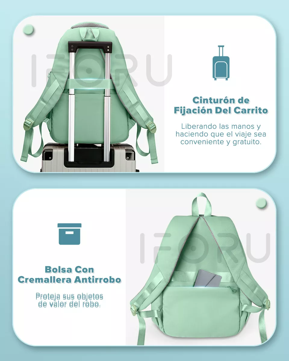 M Mochila Escolar Viaje Bolsa Para Laptop 15.6 lnch Hombres Antirrobo lforu 30 L