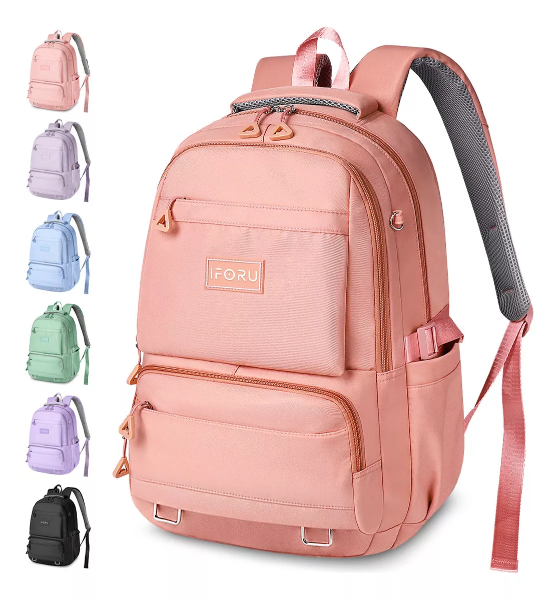 M Mochila Escolar Viaje Bolsa Para Laptop 15.6 Inch de Mujer Naranja Iforu 30 L