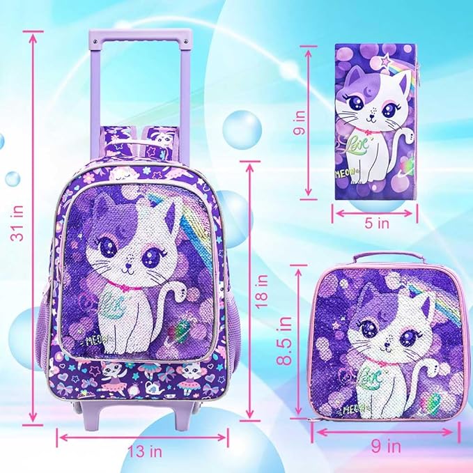 A Mochila con Ruedas para Mujeres y Hombres,3PCS