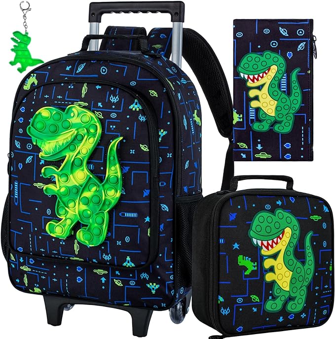A gxtvo - Mochila rodante para niñas y niños, bolsa de libros con ruedas para niños