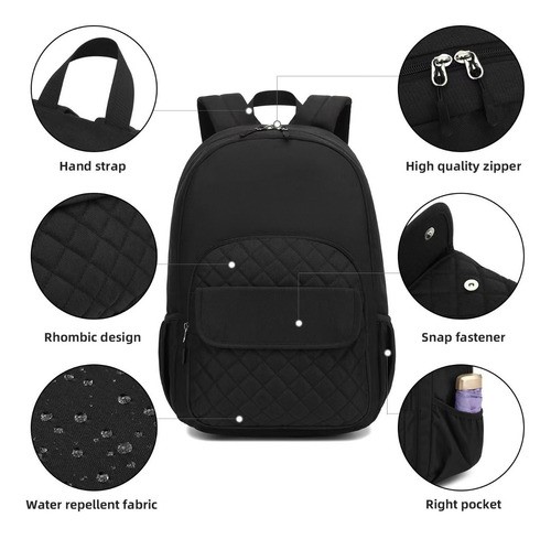 Mochila Juvenil De Gran Capacidad (con Puerto Usb) NEGRO