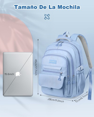 Mochila Escolar Para Laptop 3 Capas Iforu 40 L Azul