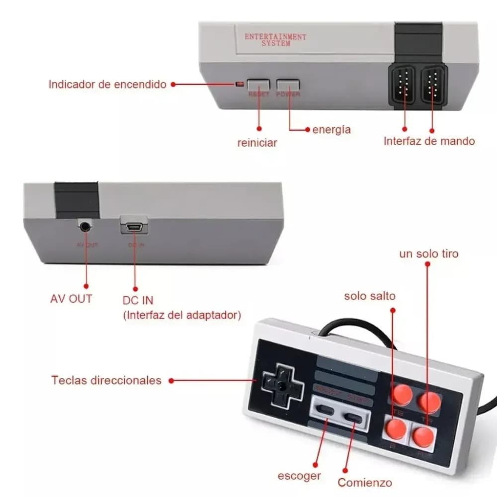 Consola Retro Mini Gamer Clasico 620 Juegos Con 2 Controles