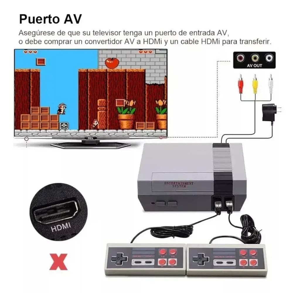 Consola Retro Mini Gamer Clasico 620 Juegos Con 2 Controles