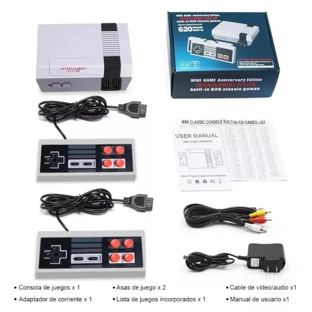 Consola Retro Mini Gamer Clasico 620 Juegos Con 2 Controles