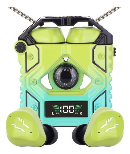 Audífonos Gamer Bluetooth Inalámbricos Auriculares De Ruido Verde degradado