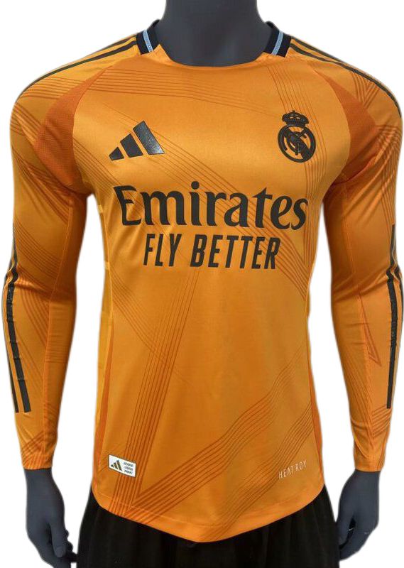 Nuevo! Jersey Real Madrid 2024/2025 Manga Larga Visita Naranja Talla S