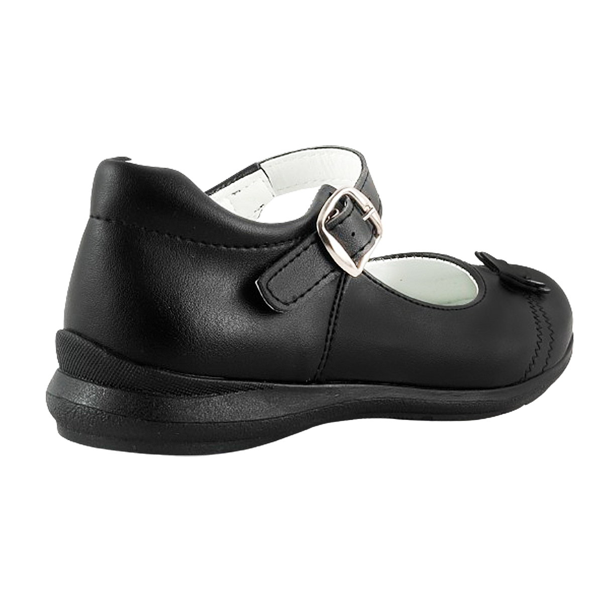Zapato Niña Escolar Arco Soporte Cómodo Flats Negro 21-404-n