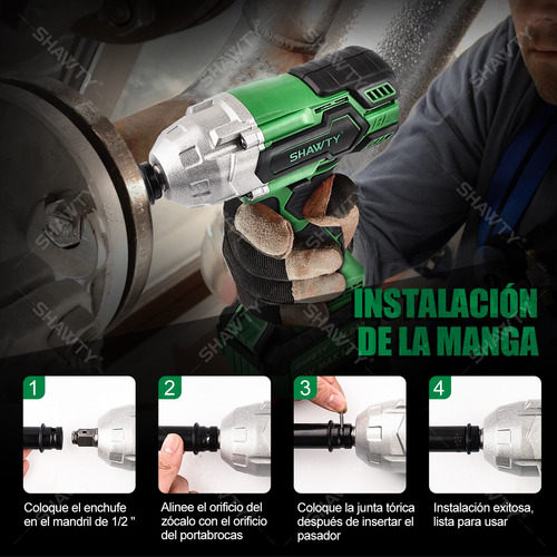 650n.m Llave De Impacto 1/2 Inalámbrica Shawty C/2batería