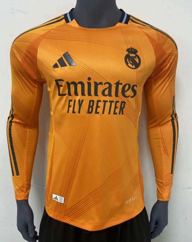 Nuevo! Jersey Real Madrid 2024/2025 Manga Larga Visita Naranja Talla S