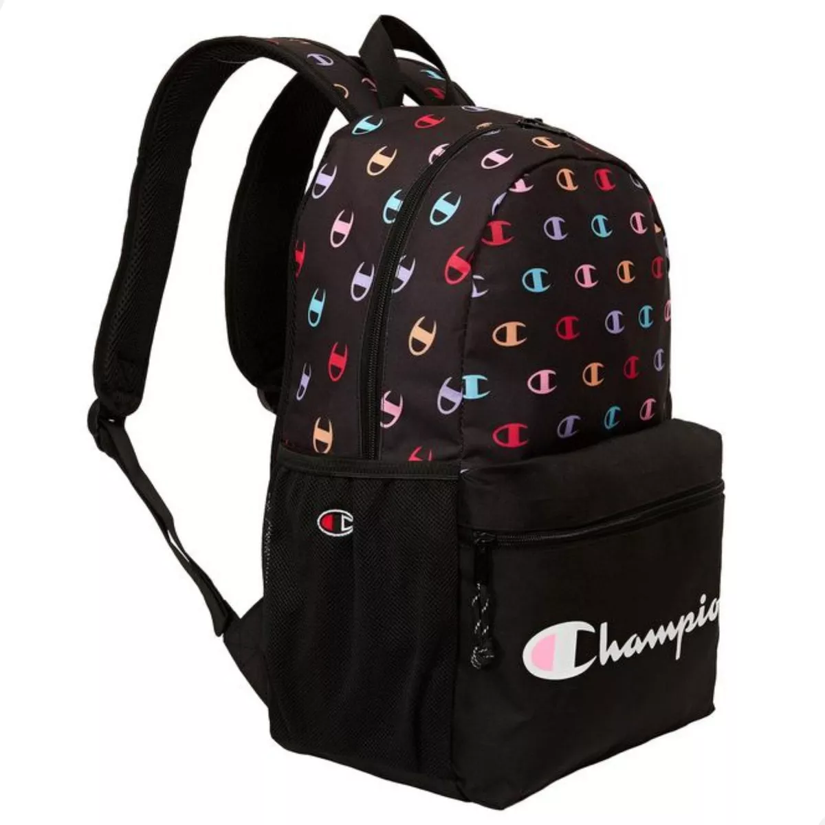 ML Mochila Escolar Champion Portalaptop Color Negro Diseño De La Tela Lisa