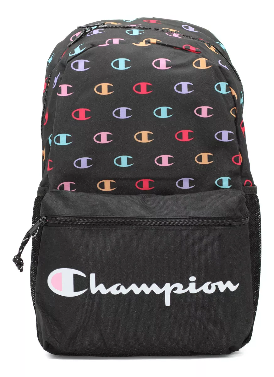 ML Mochila Escolar Champion Portalaptop Color Negro Diseño De La Tela Lisa