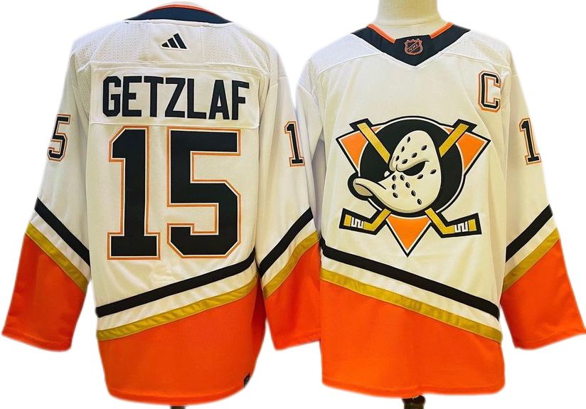 Fabuloso! Jersey Hockey Mighty Ducks Patos BORDADO White Orange Getzaf 15 Talla S