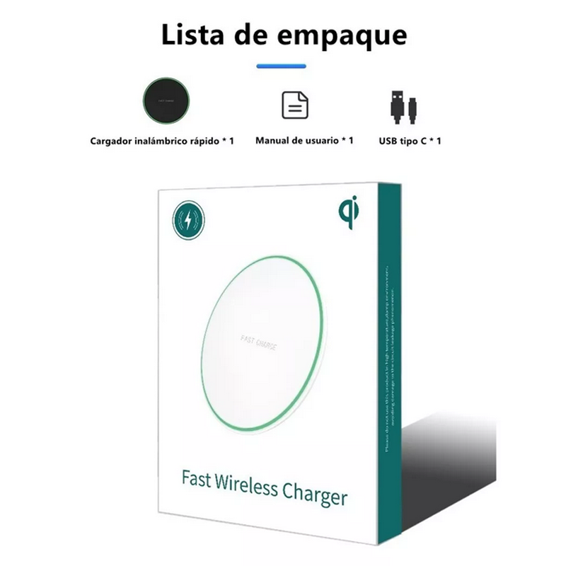 Cargador Inalámbrico 15W Qi Wireless Charger