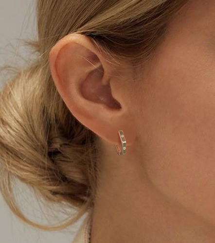 Aretes De Laminado de Oro 14k Mujer Arracadas Huggies Moda 6 PARES