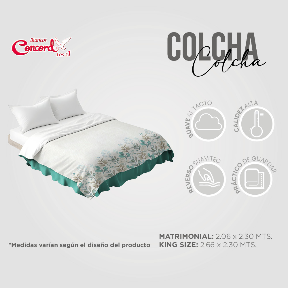 Colcha Matrimonial Neo Annie Con Fundas Lavable Concord