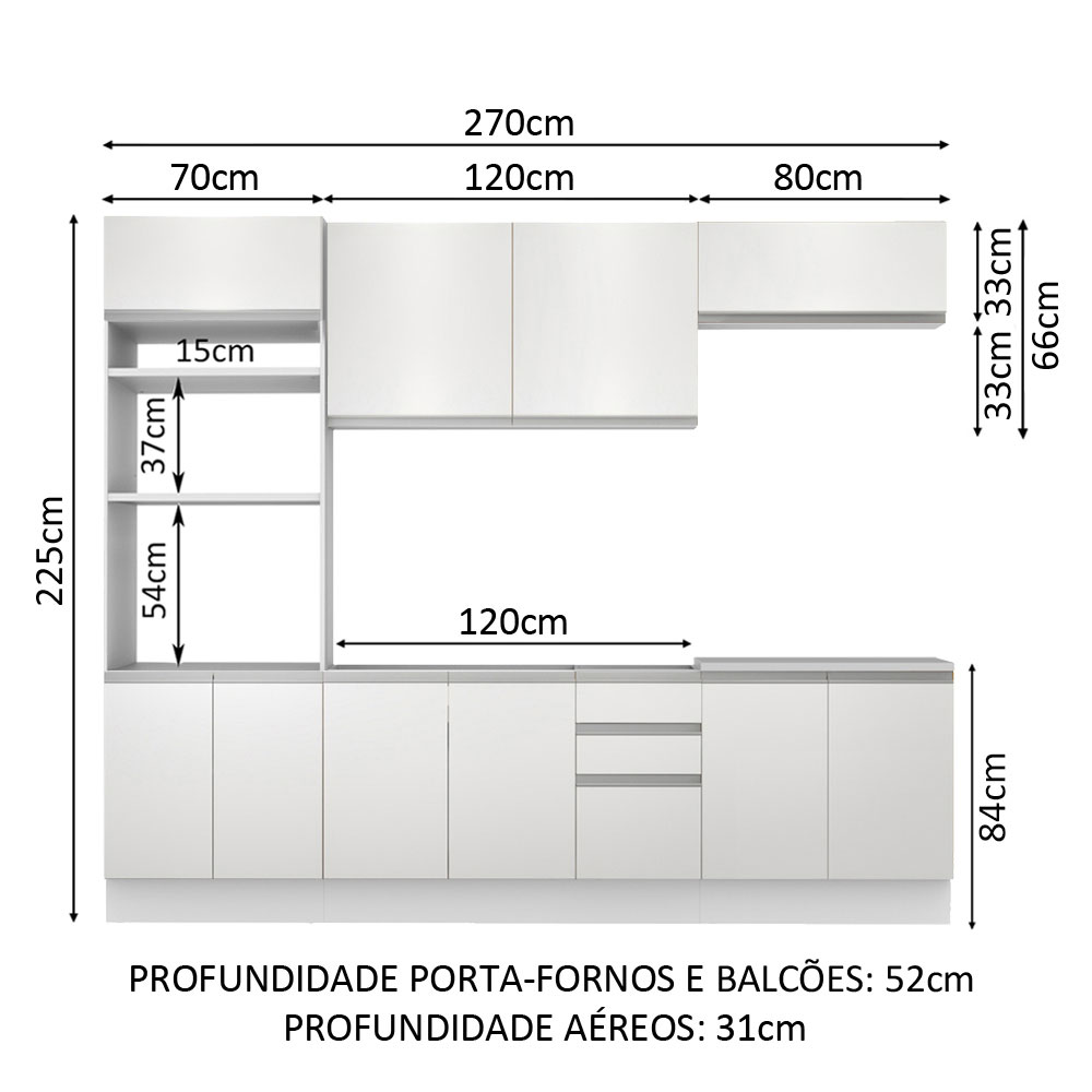 Cocina Integral Completa Modular Madesa Viena 270cm BB