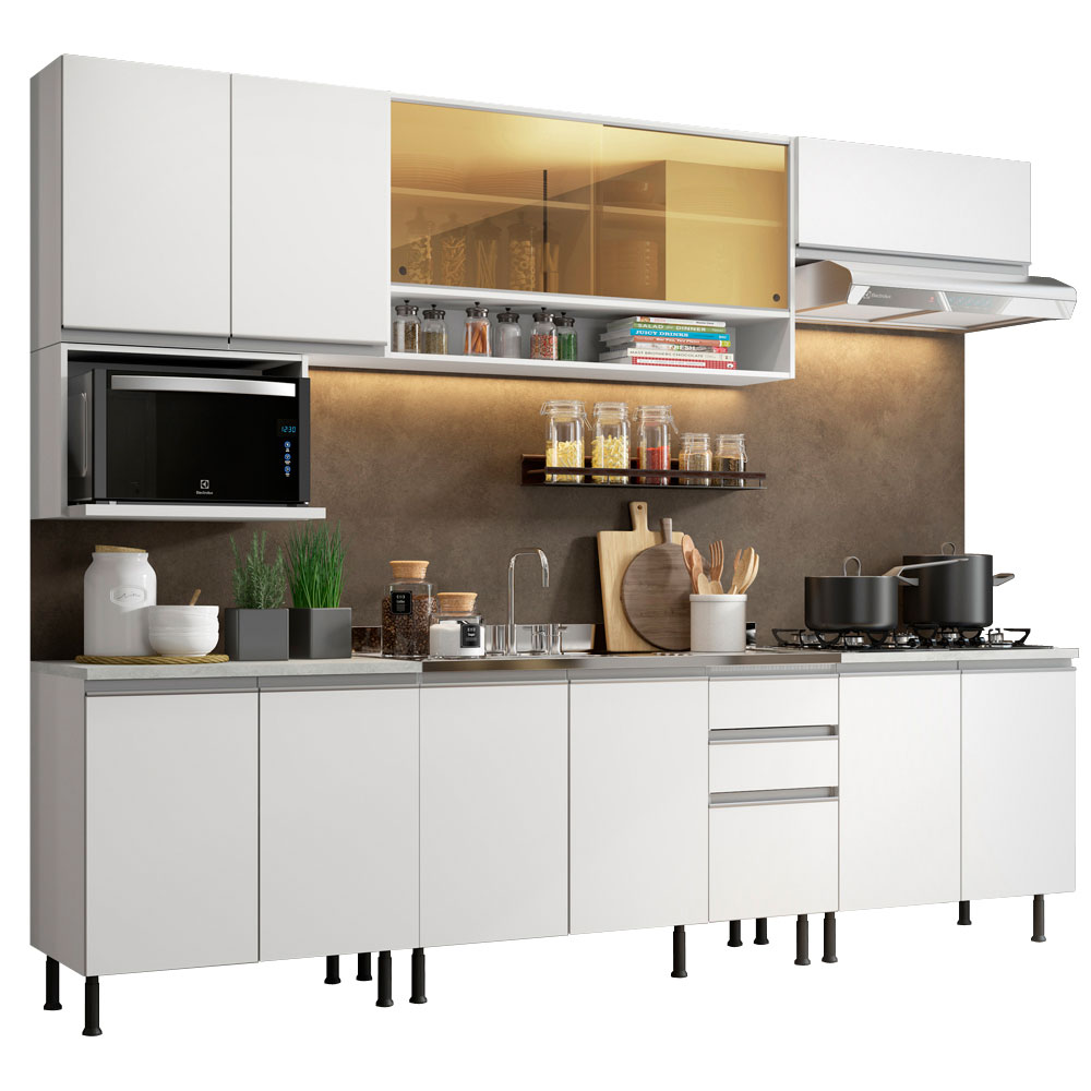 Cocina Integral Completa Modular Madesa Emilly Genova 280cm BB