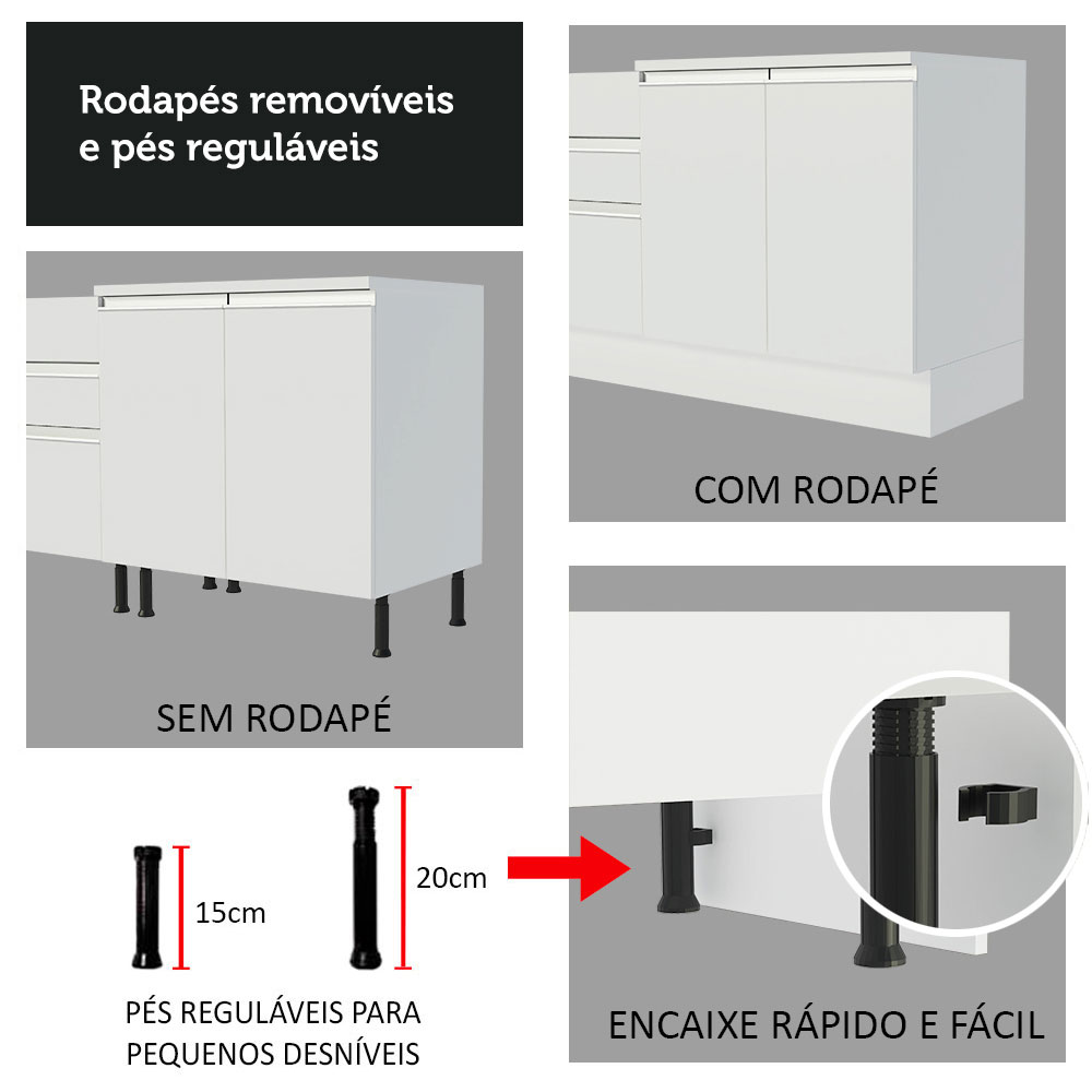 Cocina Integral Completa Modular Madesa Emilly Genova 280cm BB