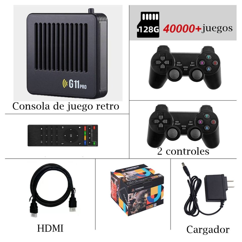 Consola de videojuegos retro clasicos 4K HD 2,4G inalámbrico Gamebox 40000 juegos integrados