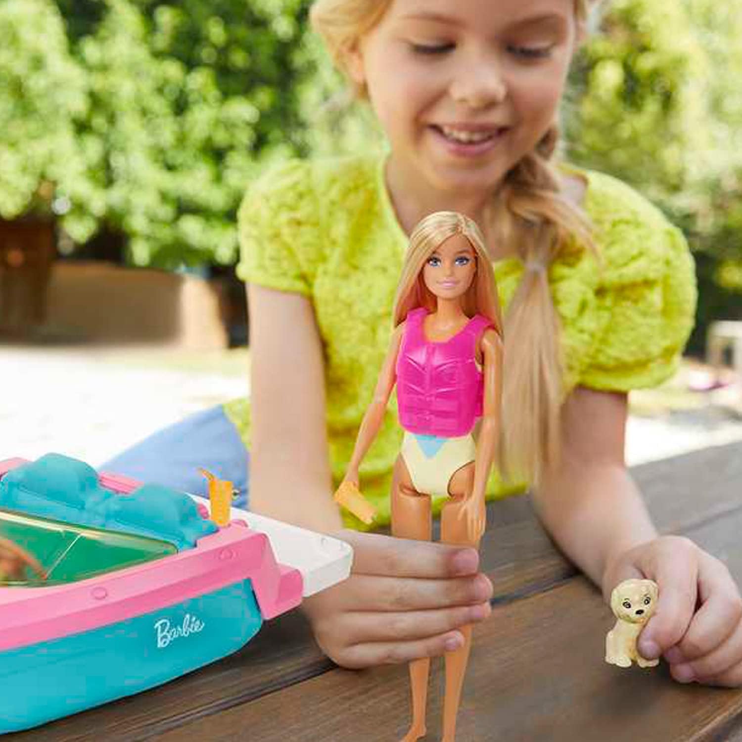  Barbie muñeca Con Lancha Y Mascota