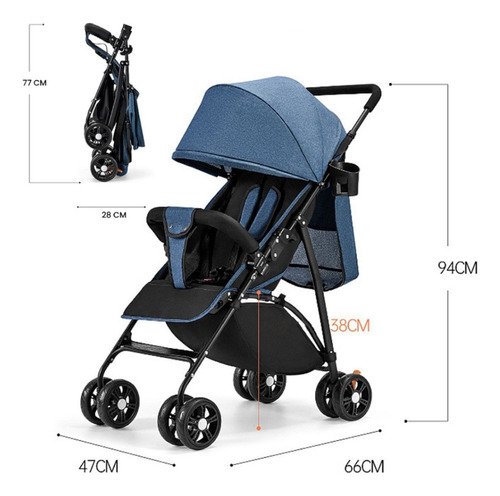 Carriola Carreola De Bastón Plegable Para Bebé Reclinable