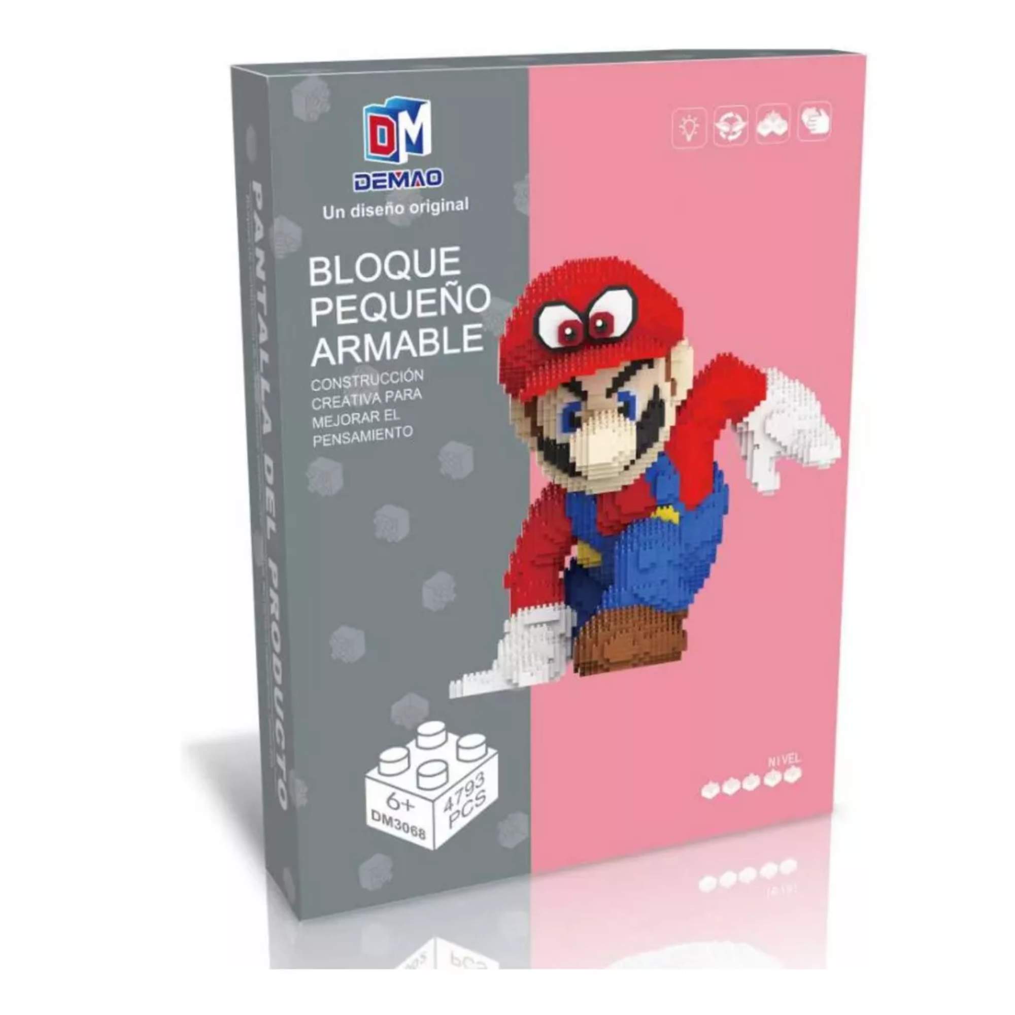 Super Mario Odyssey Gorra Cappy Bloques Armables 3d 18cm