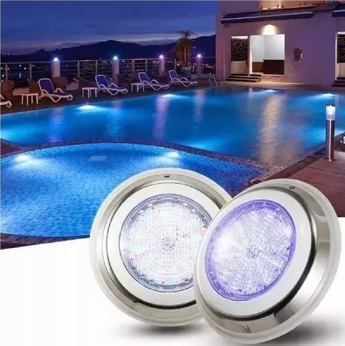 Luz Led Piscina Lampara Para Alberca 24w Rgb + Transformador