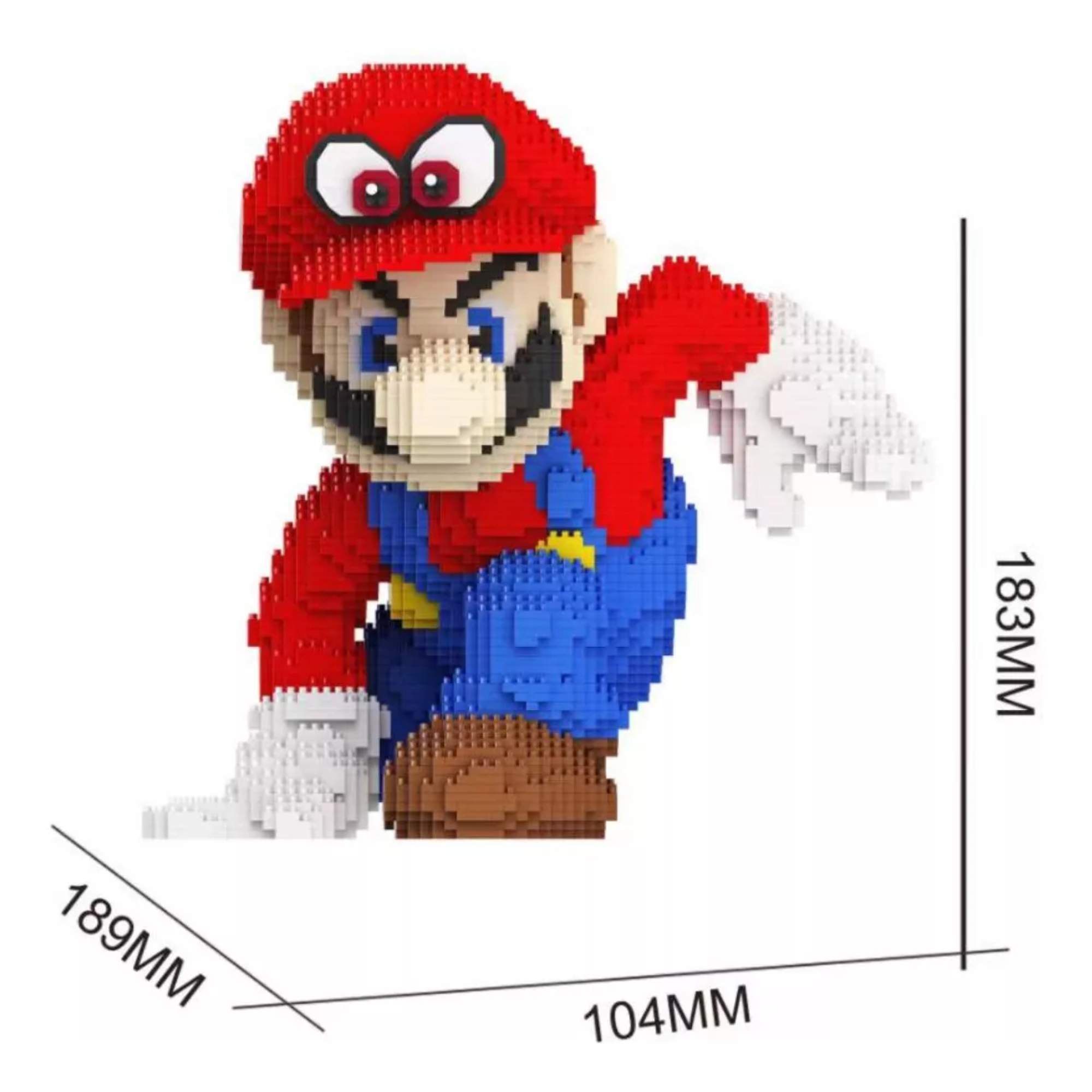 Super Mario Odyssey Gorra Cappy Bloques Armables 3d 18cm
