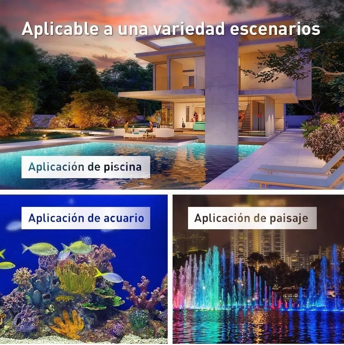 Luz Led Piscina Lampara Para Alberca 24w Rgb + Transformador