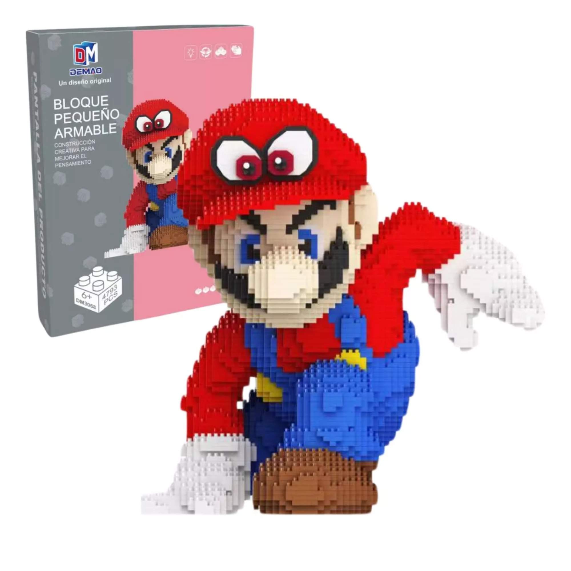Super Mario Odyssey Gorra Cappy Bloques Armables 3d 18cm