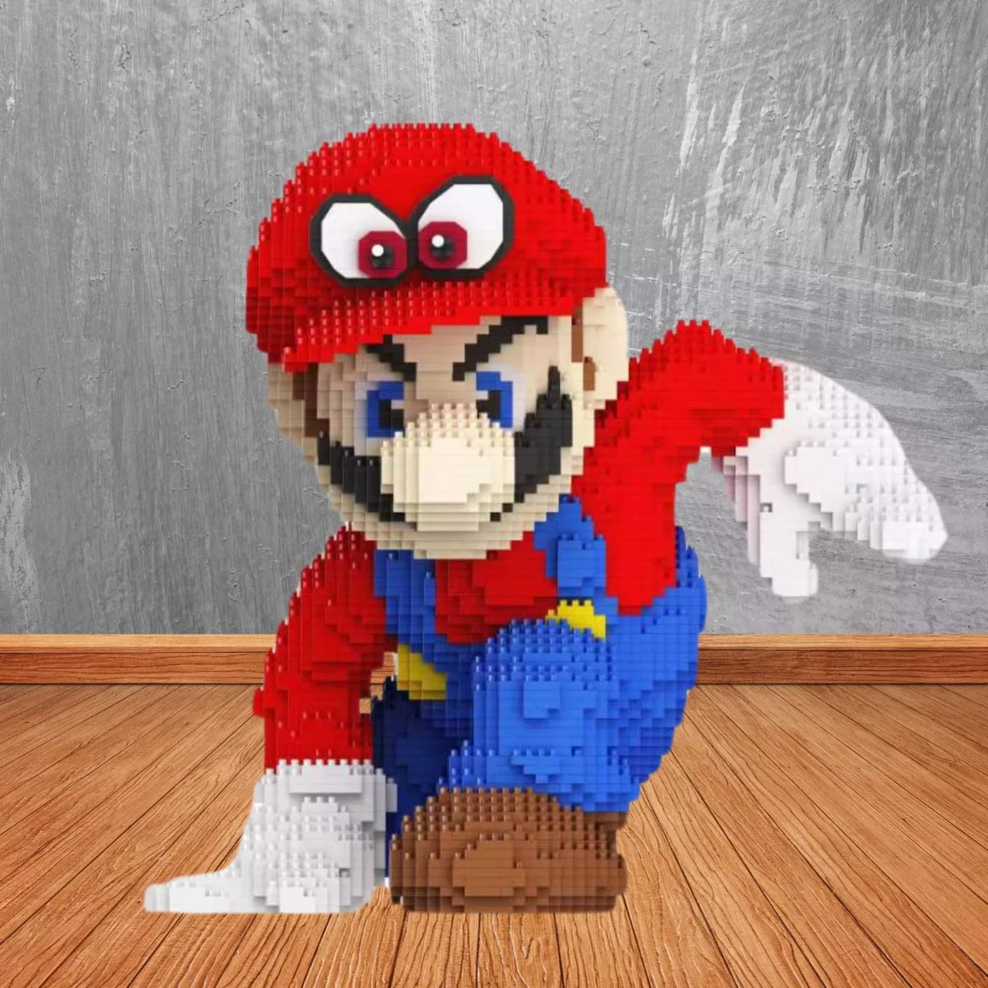 Super Mario Odyssey Gorra Cappy Bloques Armables 3d 18cm