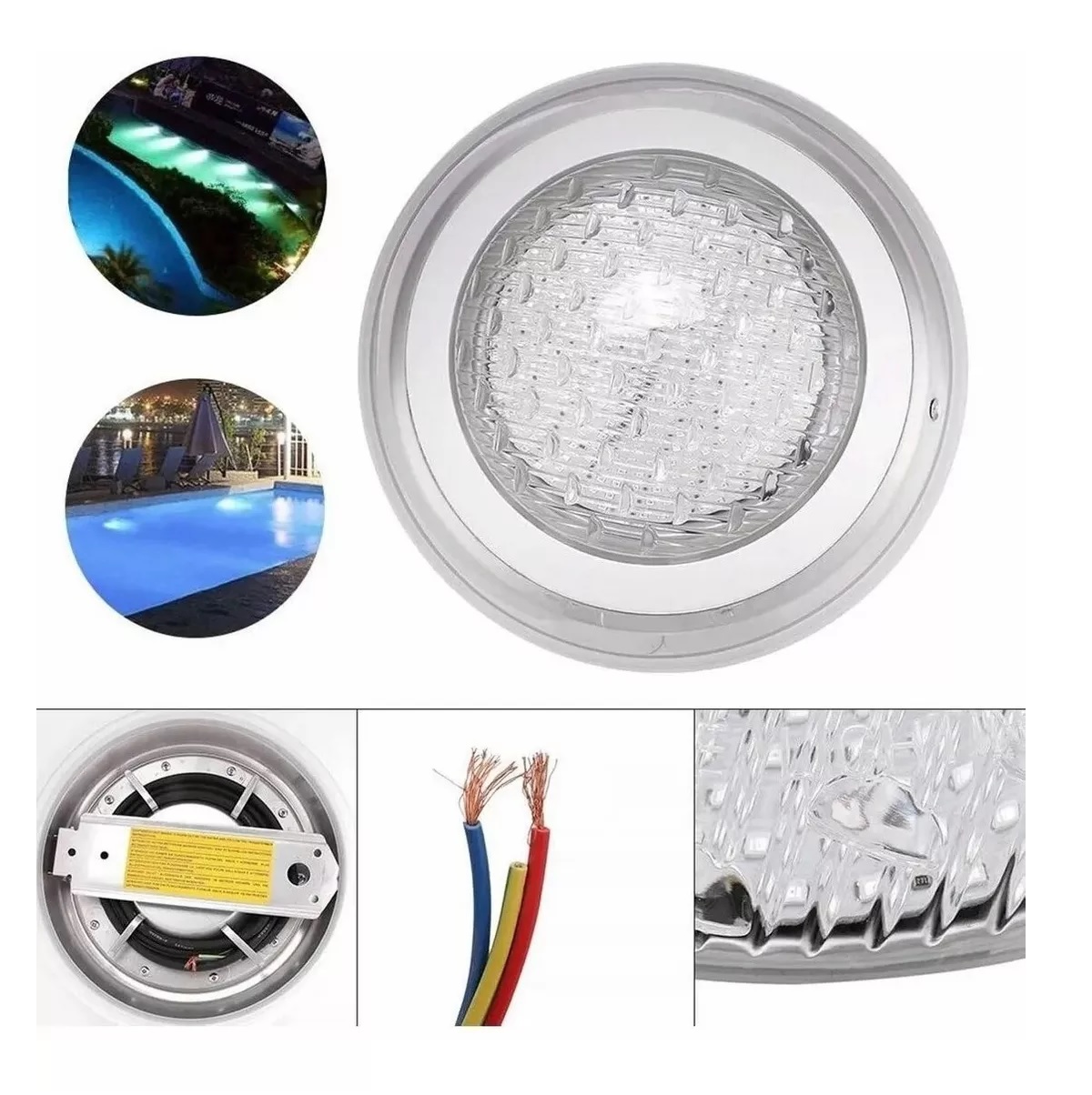 Luz Led Piscina Lampara Para Alberca 24w Rgb + Transformador