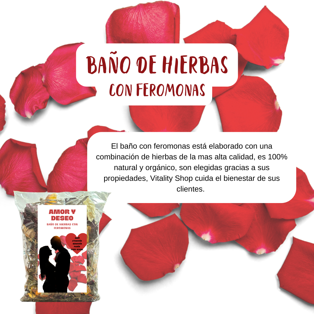 Baño de hierbas con feromonas atracción sexual amor deseo