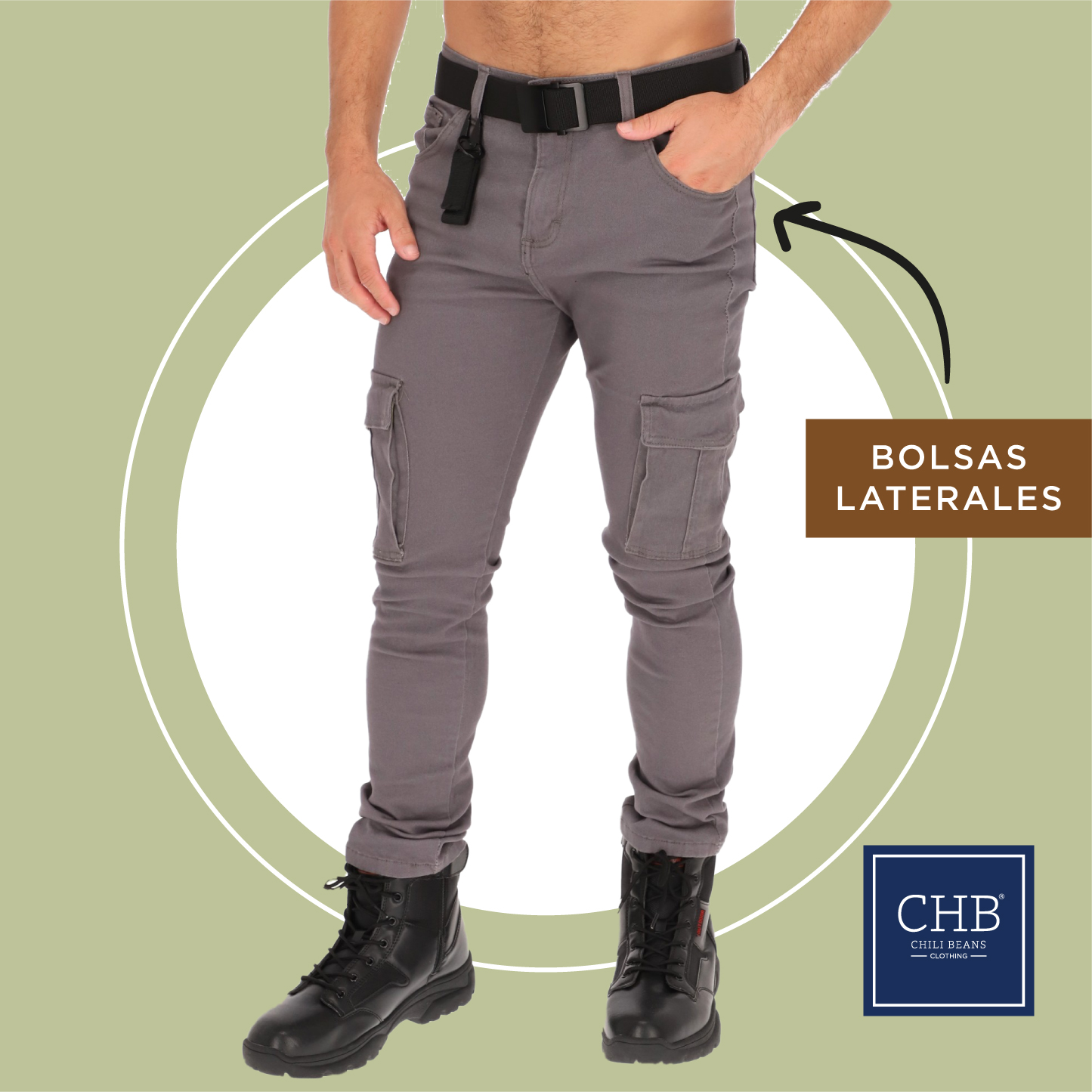 Pantalón Táctico Color Gris Para Hombre CHB Chili Beans Clothing Co.
