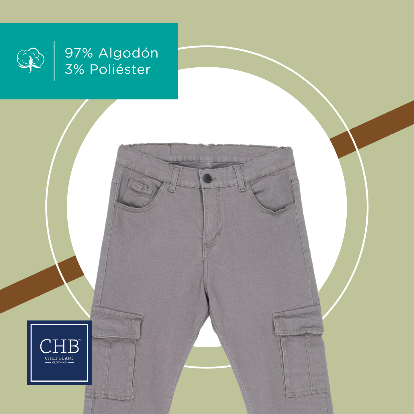 Pantalón Táctico Color Gris Para Hombre CHB Chili Beans Clothing Co.