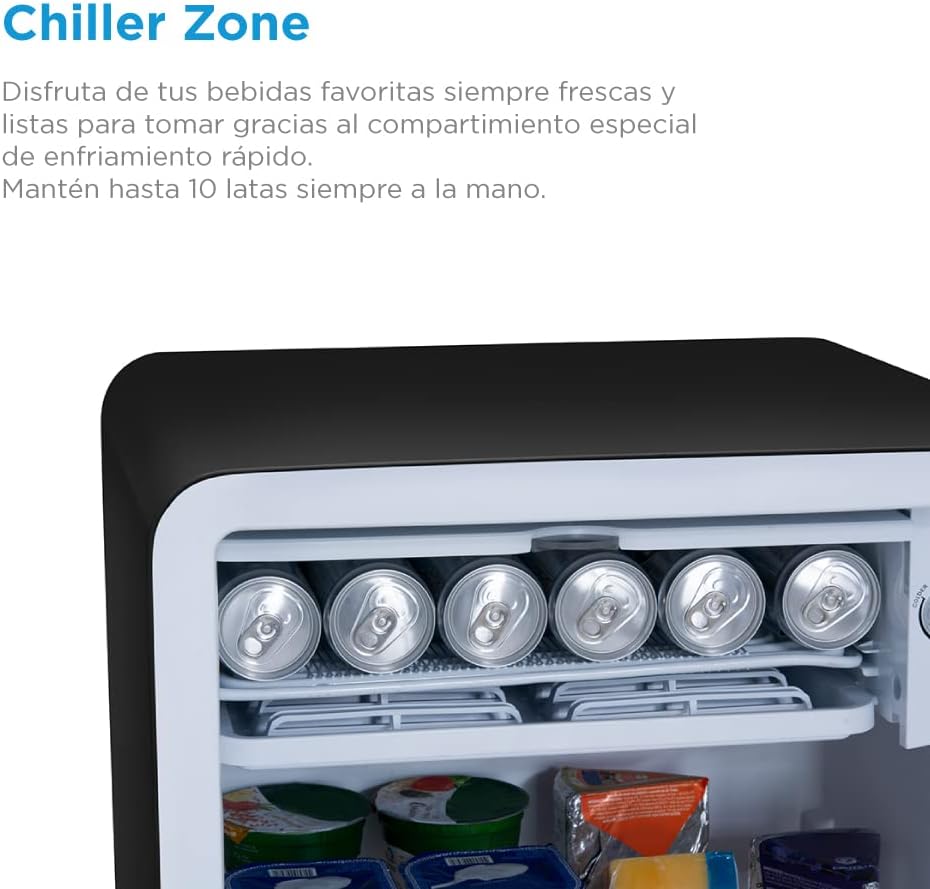 Midea Frigobar Retro Look de 4 Pies Cúbicos (106 L) en Color Negro - Always Cool
