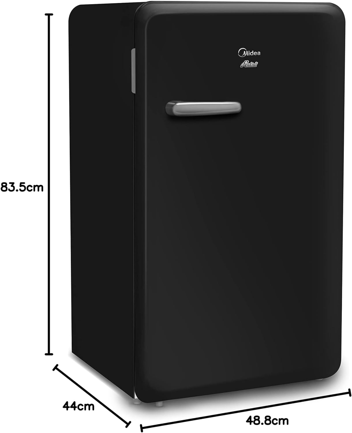 Midea Frigobar Retro Look de 4 Pies Cúbicos (106 L) en Color Negro - Always Cool