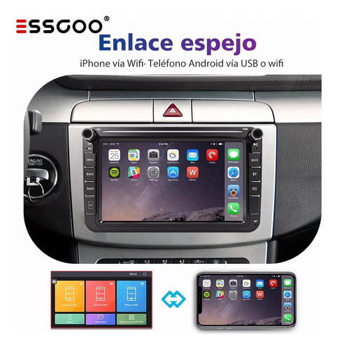 Estéreo 4+32gb Para Volkswagen 8 In Con Android Auto Carplay