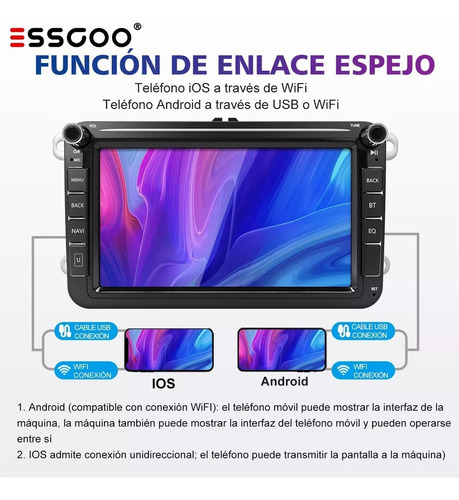 Estéreo 4+32gb Para Volkswagen 8 In Con Android Auto Carplay