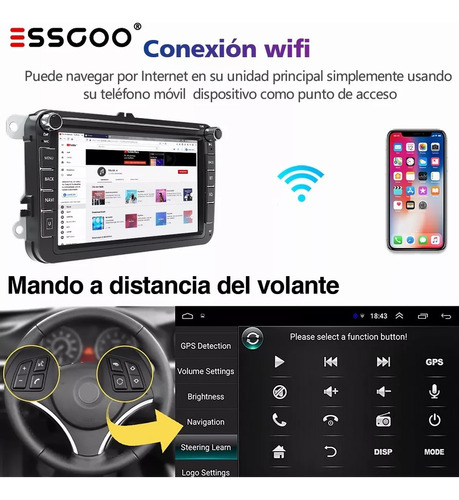 Estéreo 4+32gb Para Volkswagen 8 In Con Android Auto Carplay