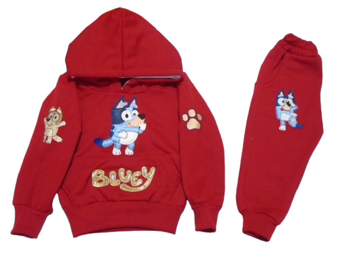 conjunto pants felpa bordado bluey niño niña bebes 