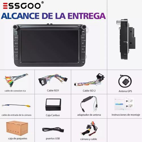 Estéreo 4+32gb Para Volkswagen 8 In Con Android Auto Carplay