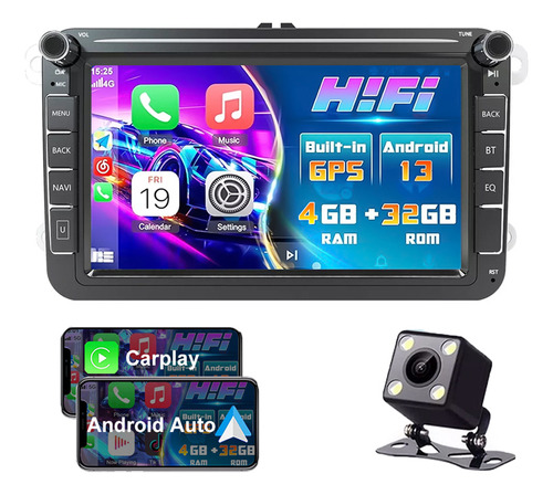 Estéreo 4+32gb Para Volkswagen 8 In Con Android Auto Carplay