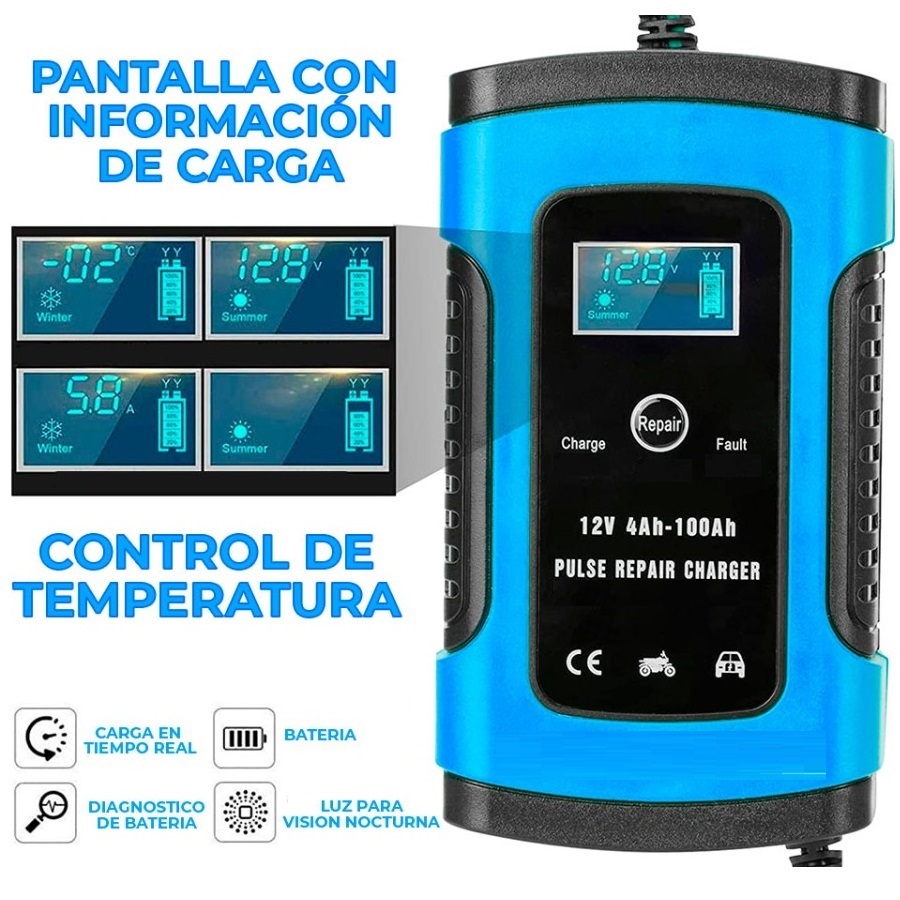 Cargador de Baterias para Auto, Moto, SUV y/o Vehiculo Ligero.