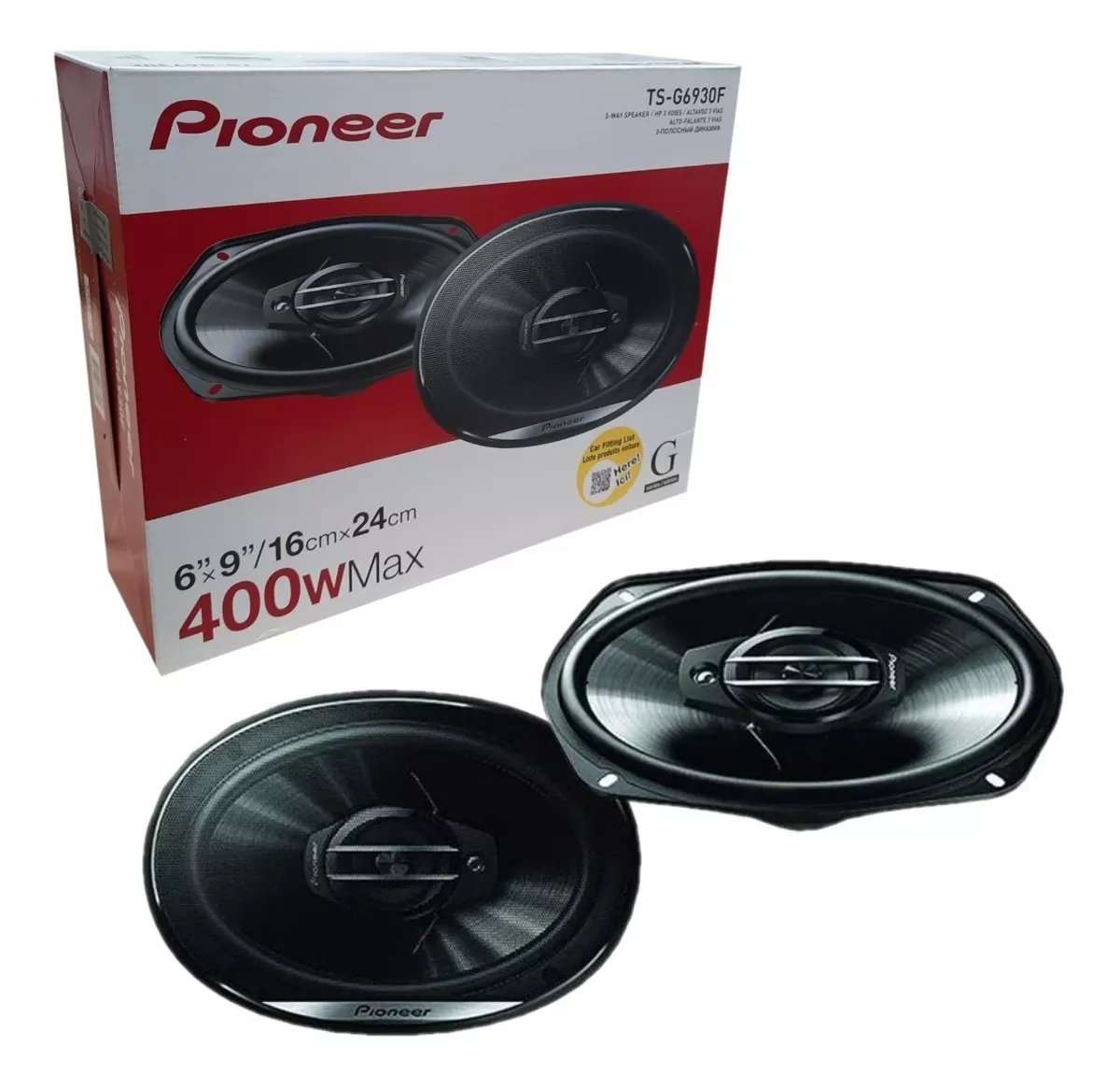 Bocinas de 6x9 pulgadas PIONEER TS-G6930F 400w Max 3 Vias