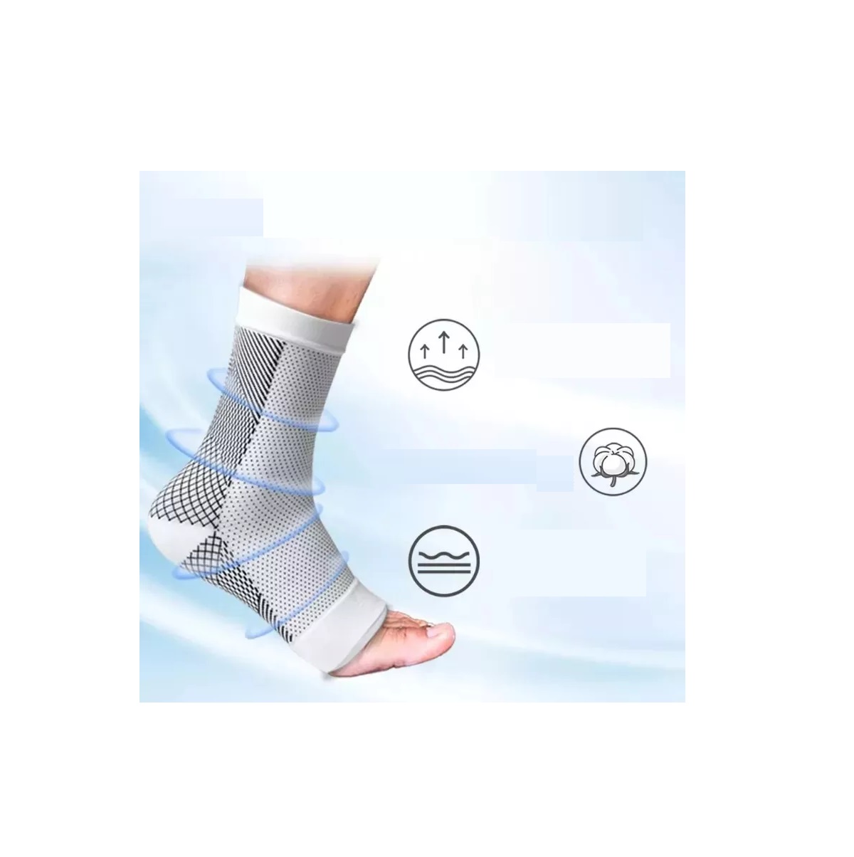 Set 3 Pares De Calcetines Para Neuropatía Blanco Talla L/XL