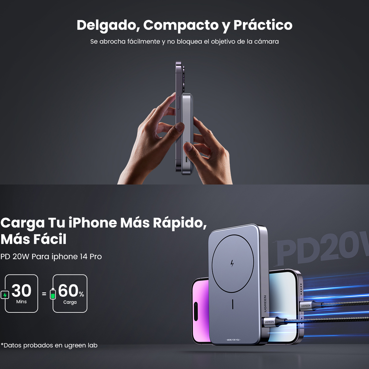 Power Bank Magsafe De 10000mah Nexode 20w 1 Usb-c 1 Usb-a 
